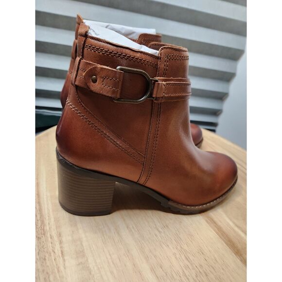 Clarks Leda Strap Heeled Boots | Women’s Size 10 / EU 41.5 | Mahogany | Zip-Up - Picture 3 of 10